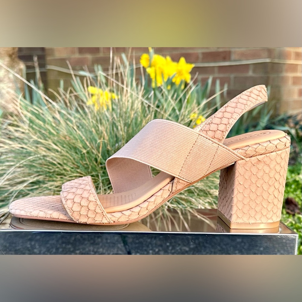 Corso Como!😎”Hally 2” Snakeskin design/Sandals/Heels/Leather/Size-8.5